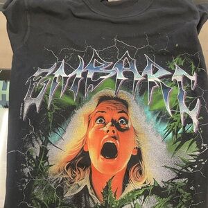 Black Graphic T-Shirt with Horror Design